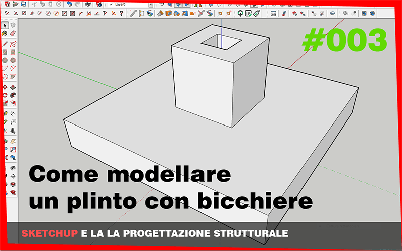 Plinto con bicchiere in Sketchup