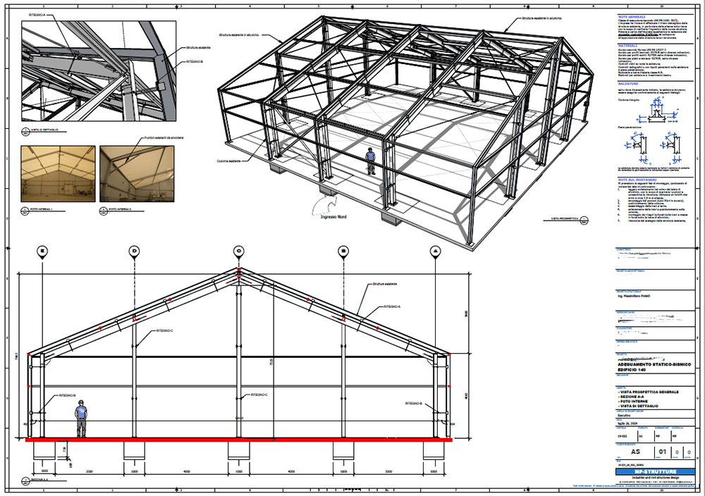 Figura 3 - Vista prospettica e sezione