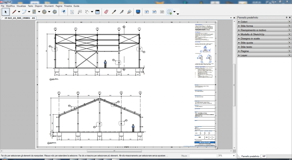 Figura 2 - Una vista dell'ambiente di lavoro di Layout